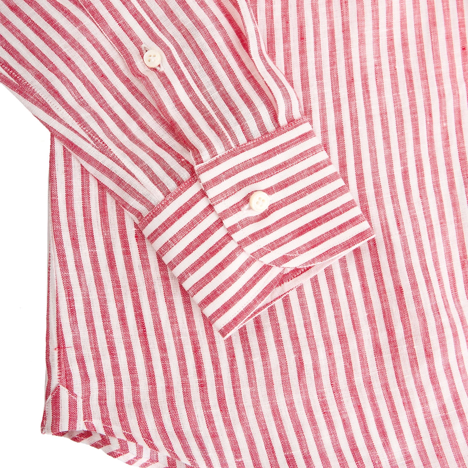 WHITE AND BORDEAUX LINEN SHIRT