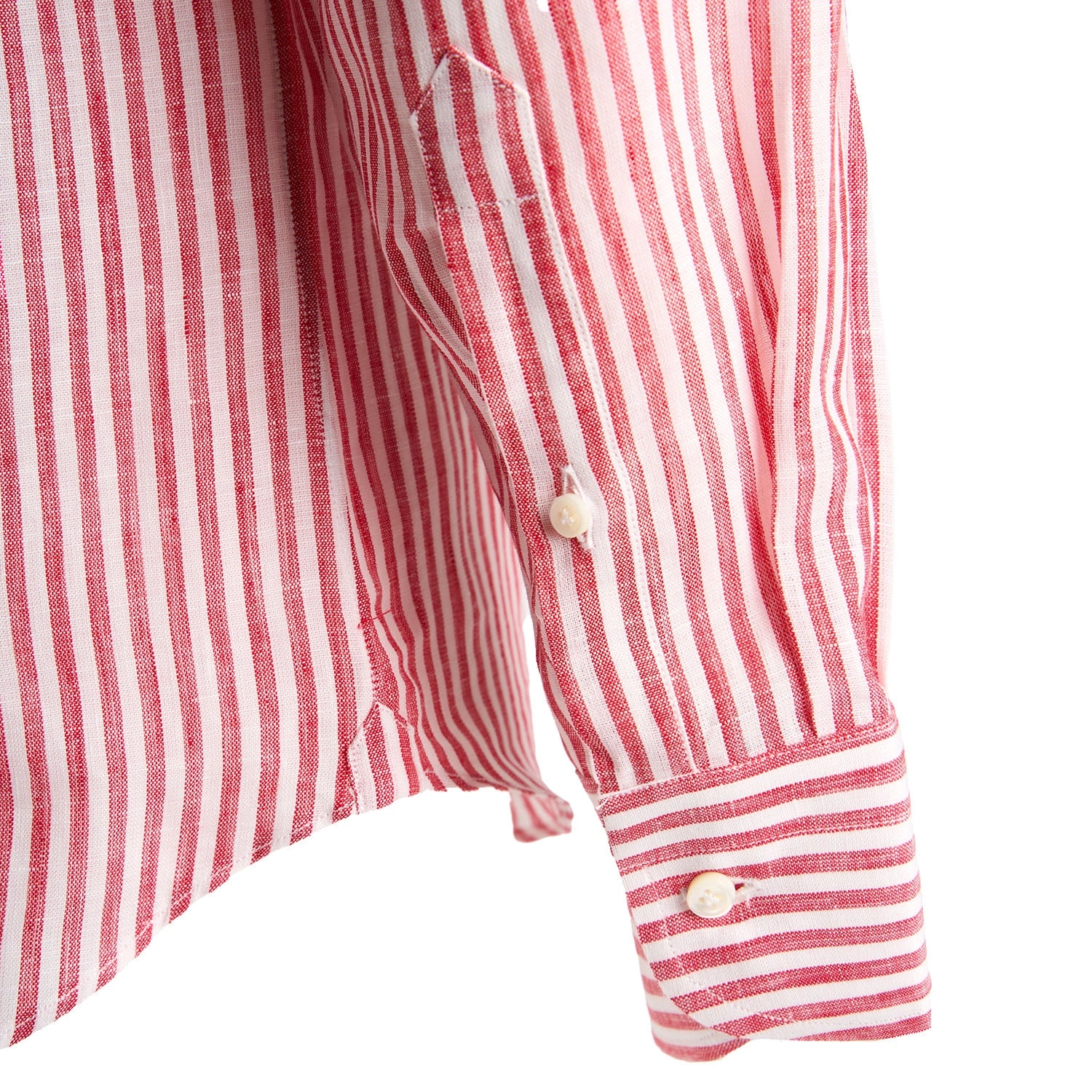 WHITE AND BORDEAUX LINEN SHIRT