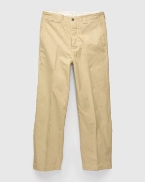 Wide Chino Pants in Beige