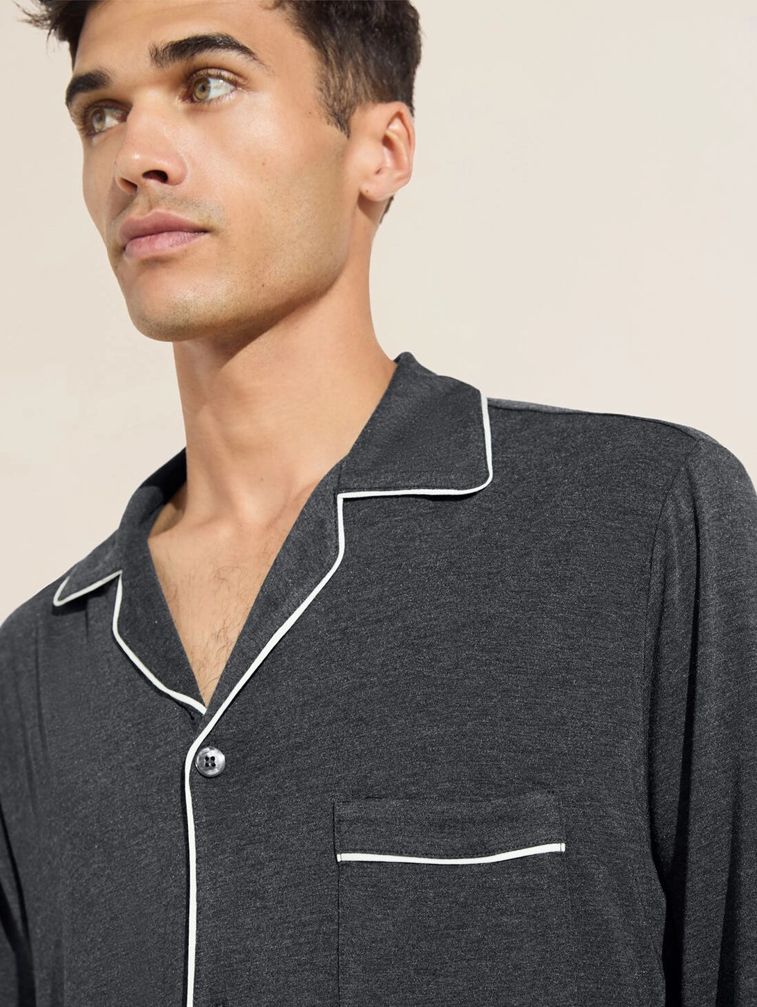 William PJ Set - Charcoal/Ivory