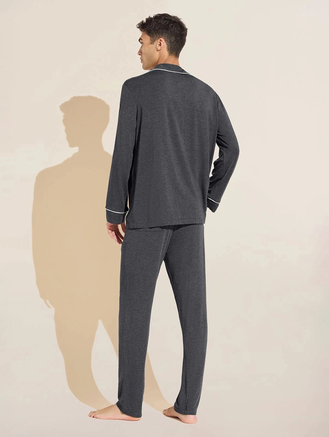 William PJ Set - Charcoal/Ivory
