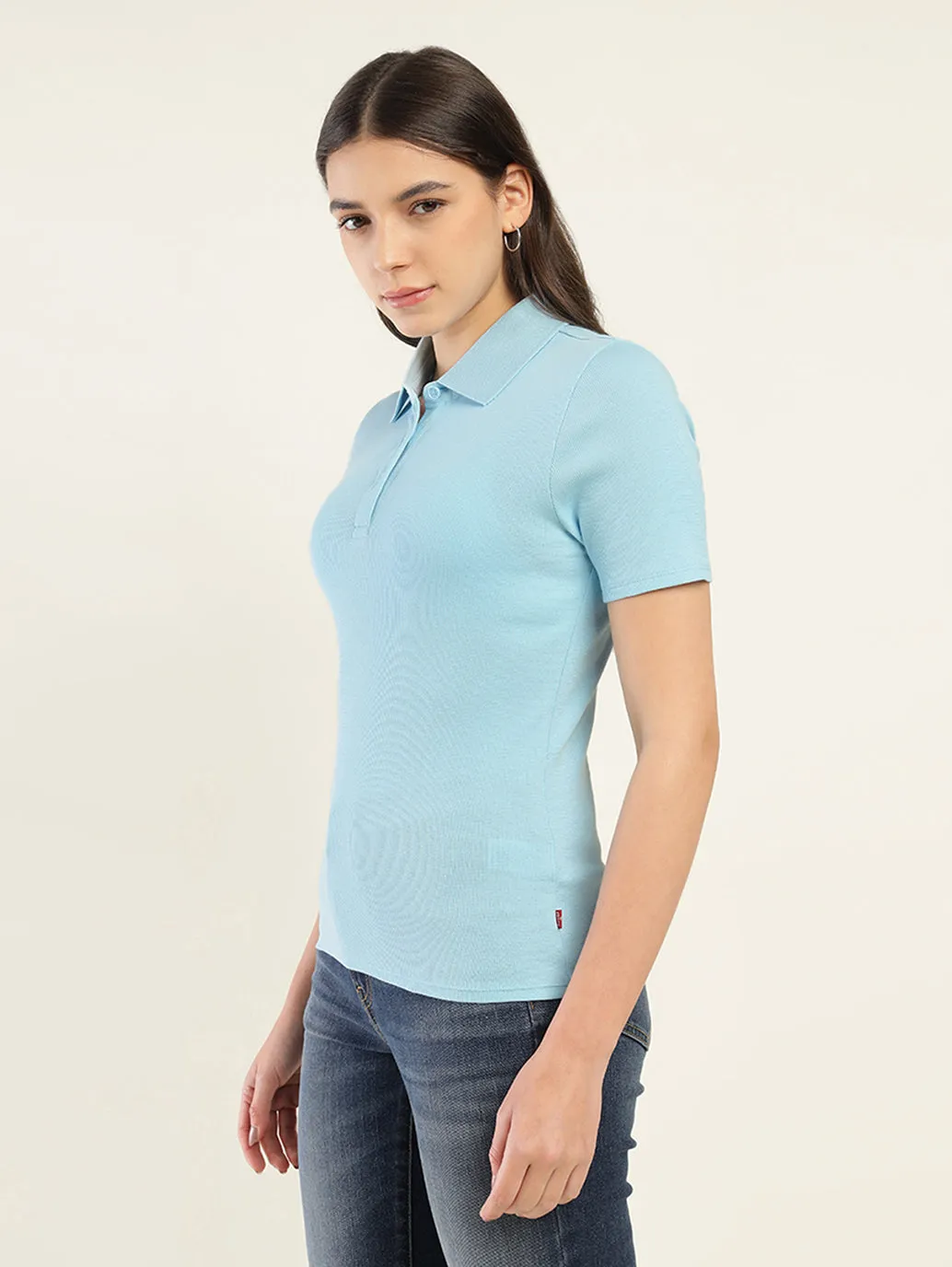 Women's Solid Slim Fit Polo T-Shirt
