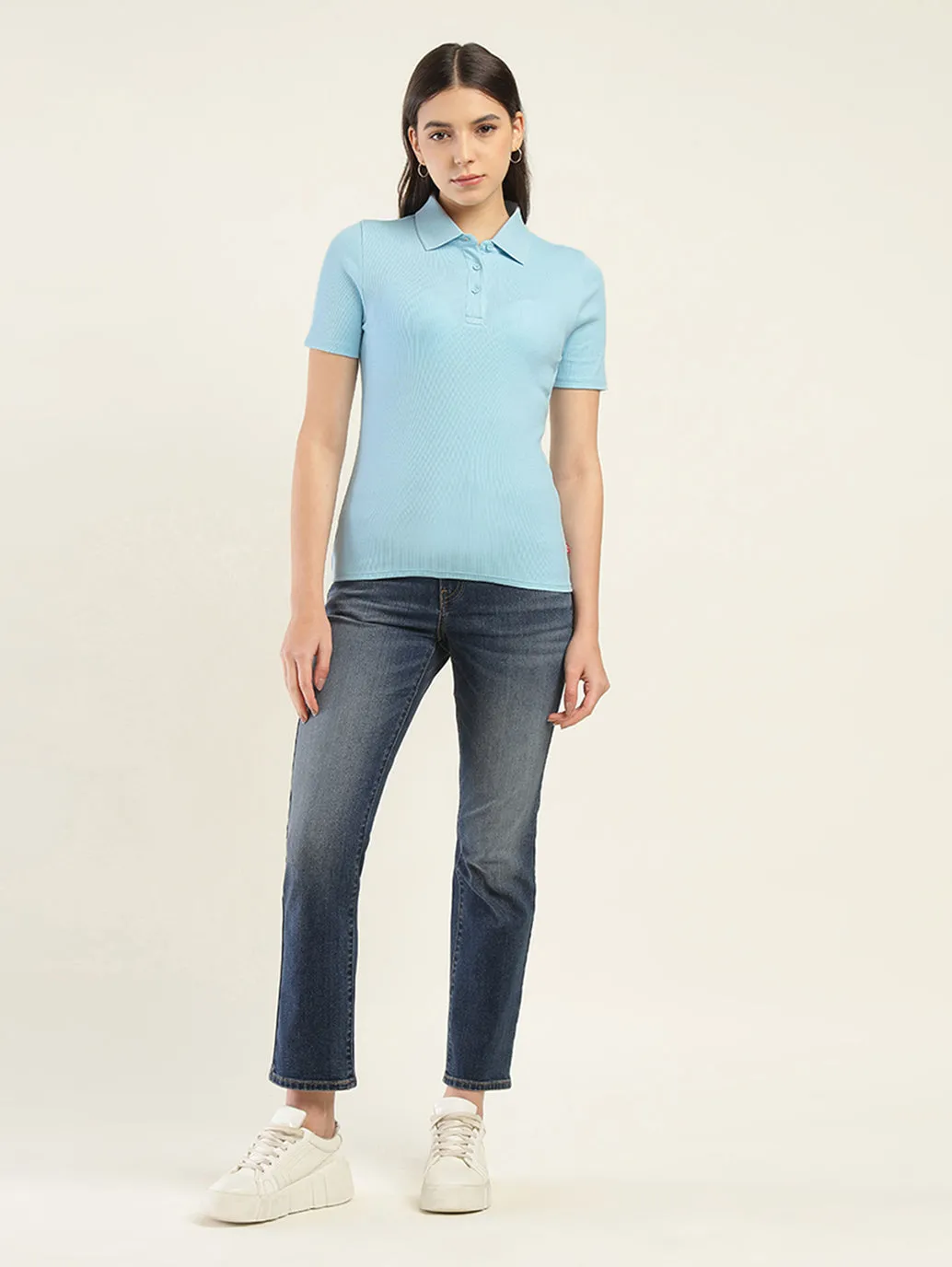 Women's Solid Slim Fit Polo T-Shirt
