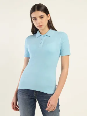 Women's Solid Slim Fit Polo T-Shirt