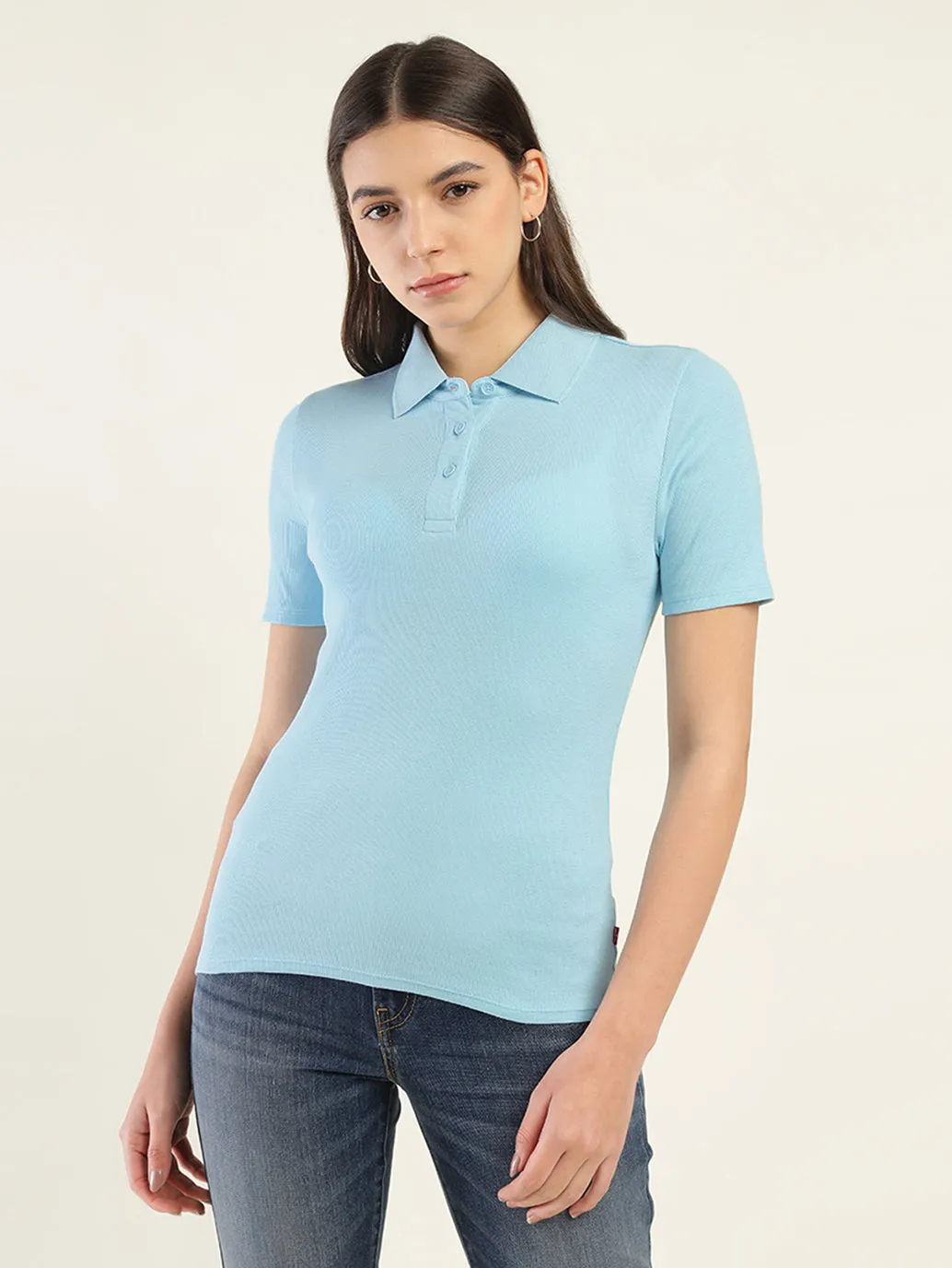 Women's Solid Slim Fit Polo T-Shirt