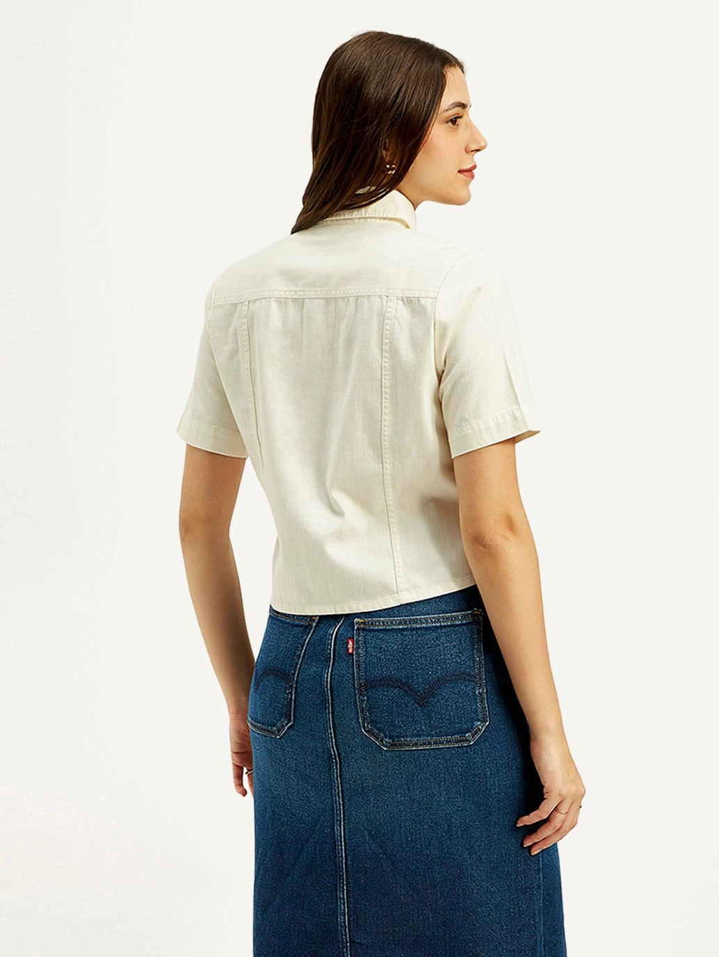 Women's Solid Spread Collar Shirt