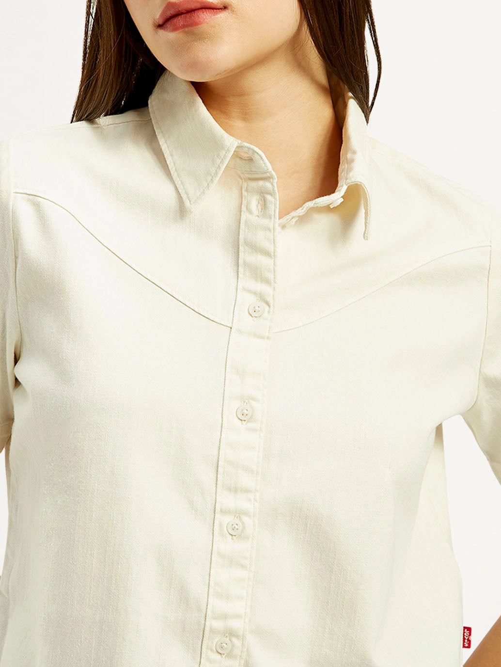 Women's Solid Spread Collar Shirt