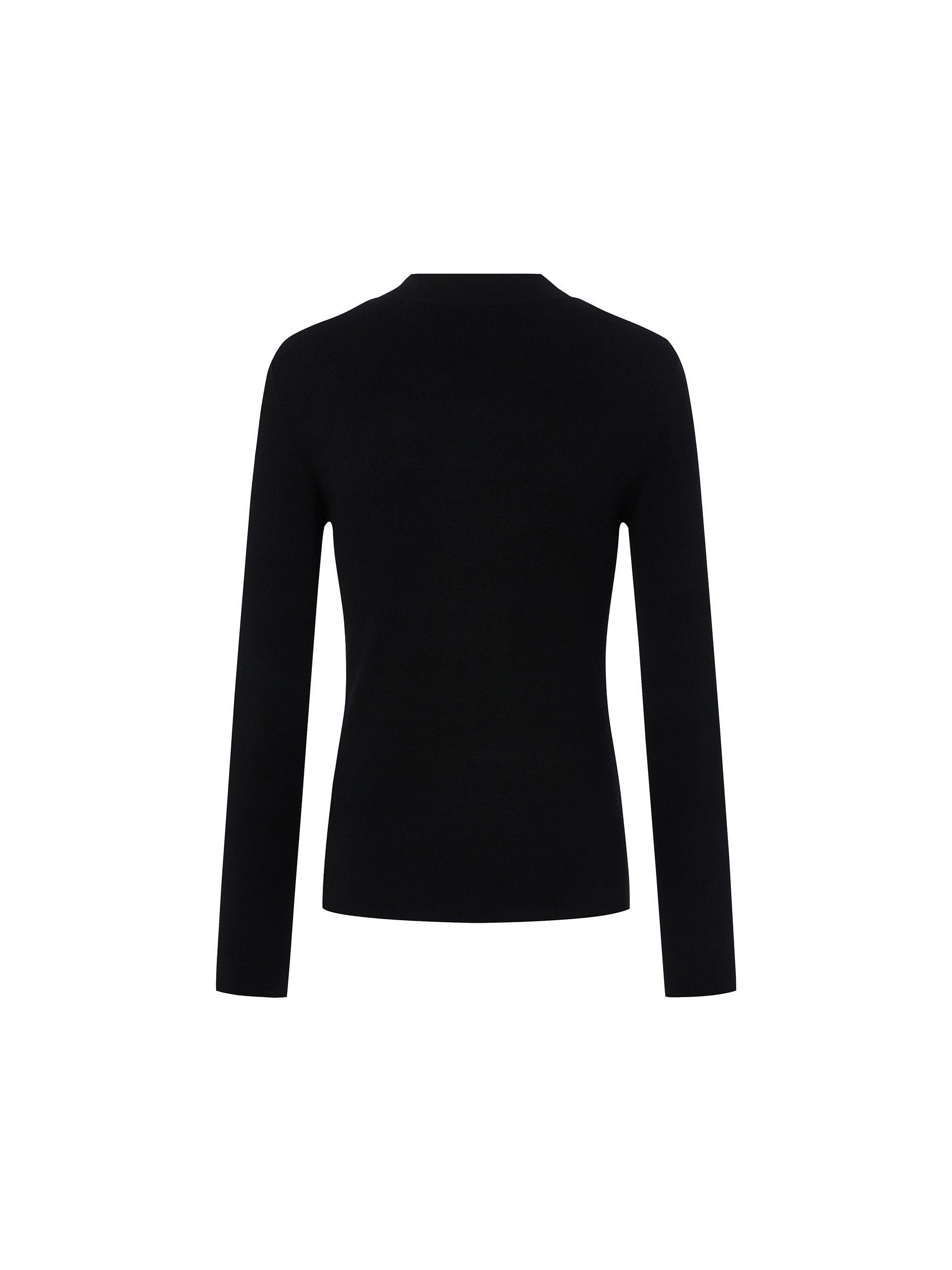 Wool Blend Slim Fit Logo Knit Sweater