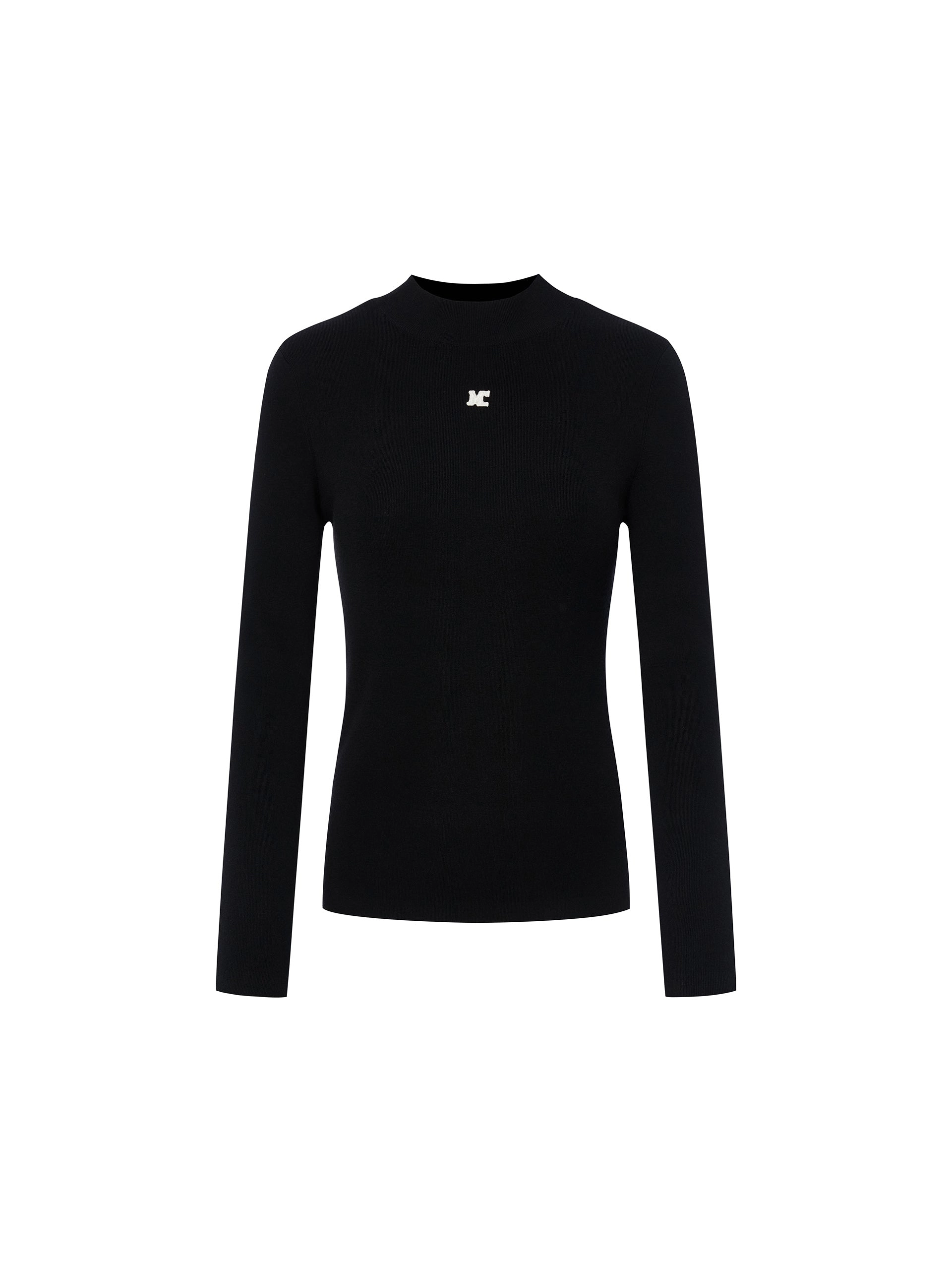 Wool Blend Slim Fit Logo Knit Sweater
