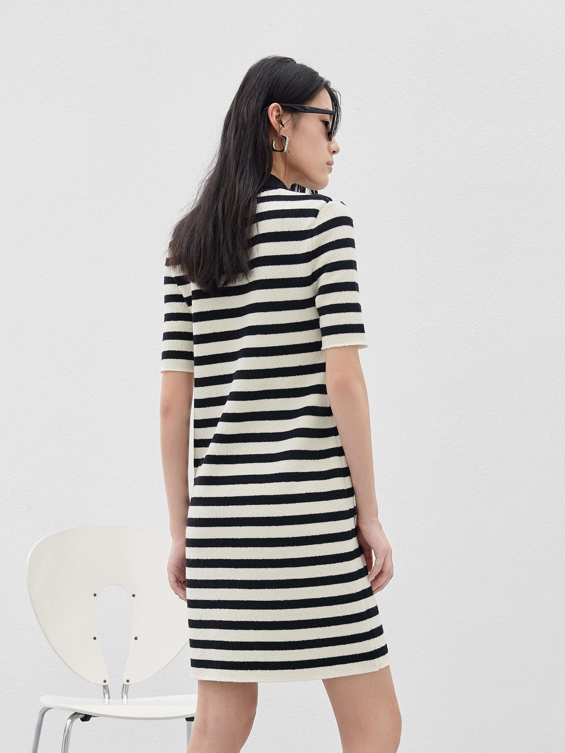 Wool Blend Striped Dress