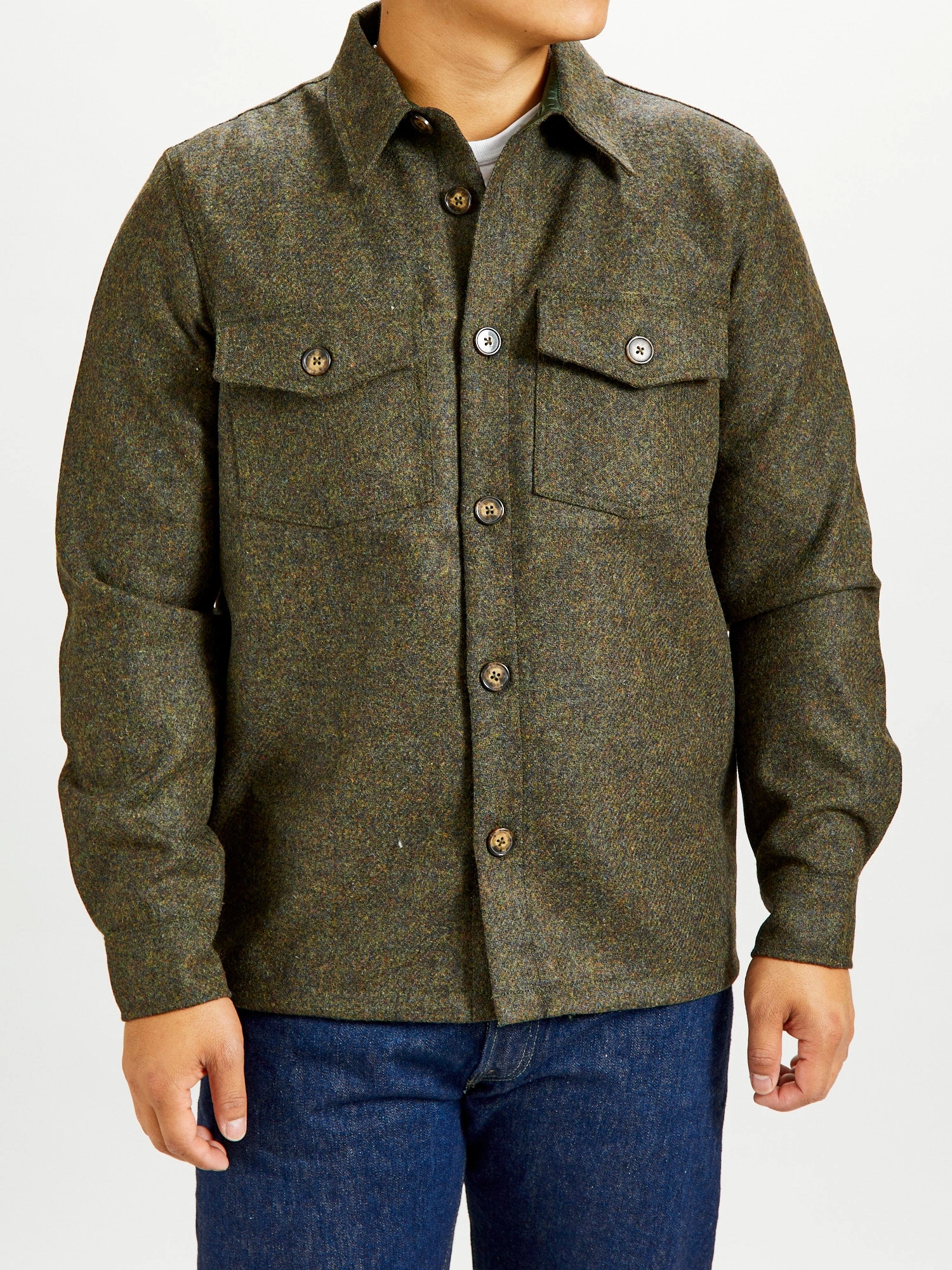 Wool Field Overshirt in Forest