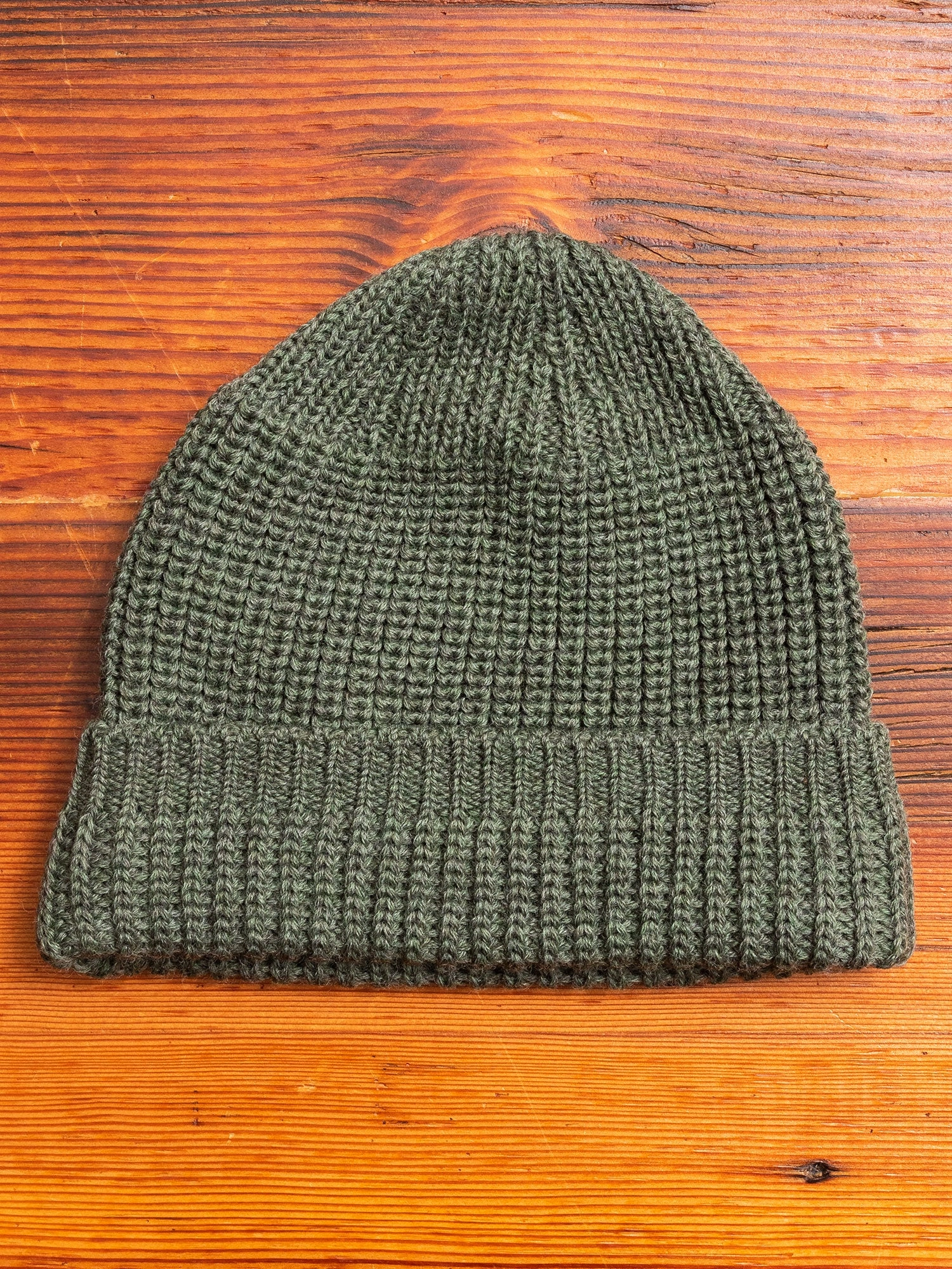 Wool Knit Watch Cap in Olive
