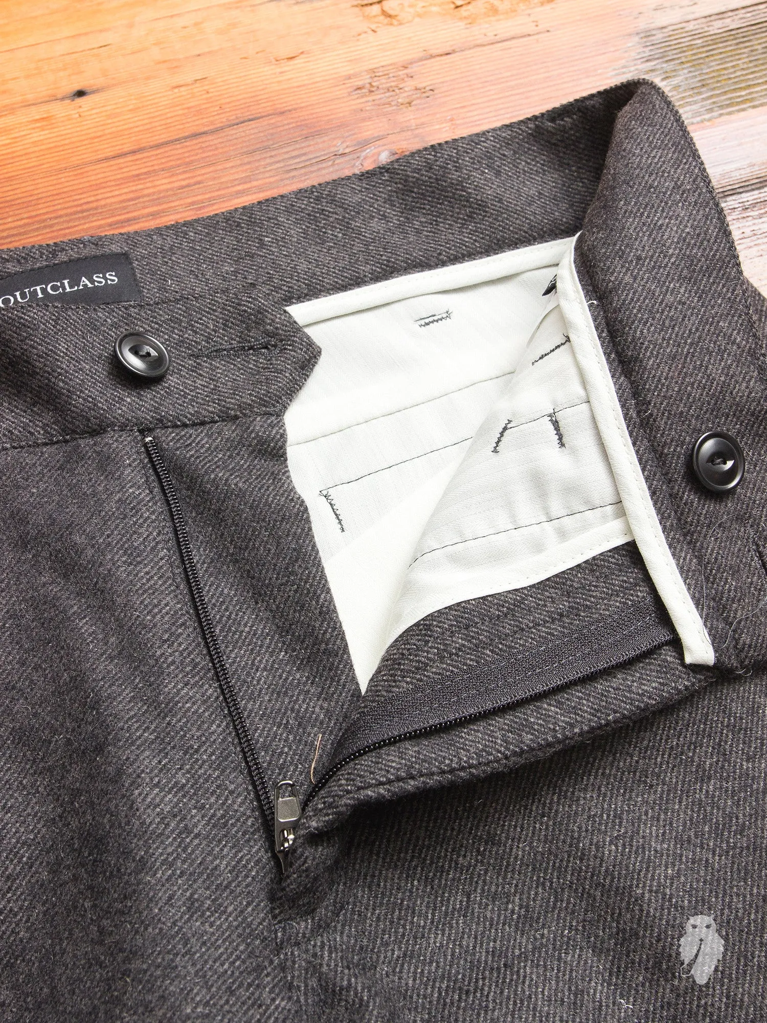 Wool Twill Cargo Pants in Grey