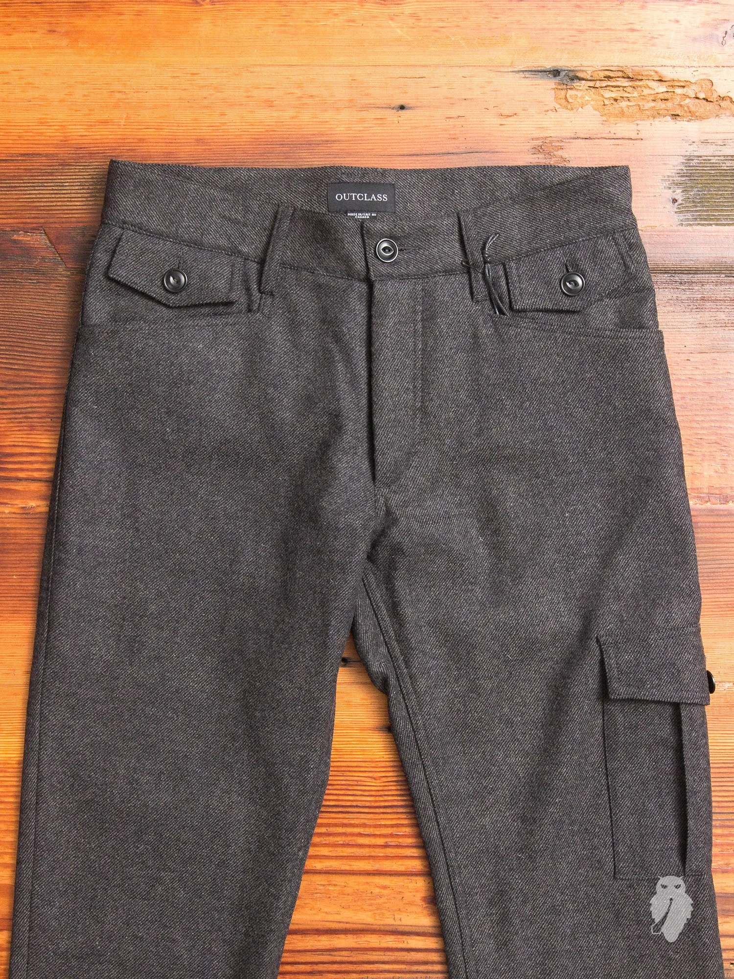 Wool Twill Cargo Pants in Grey