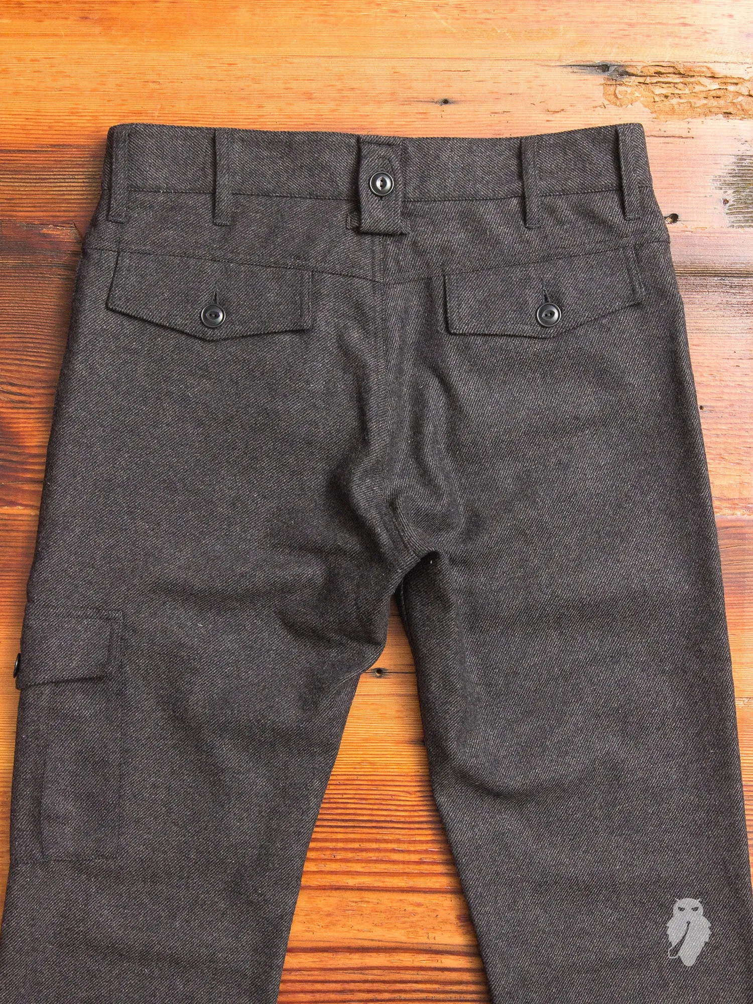 Wool Twill Cargo Pants in Grey