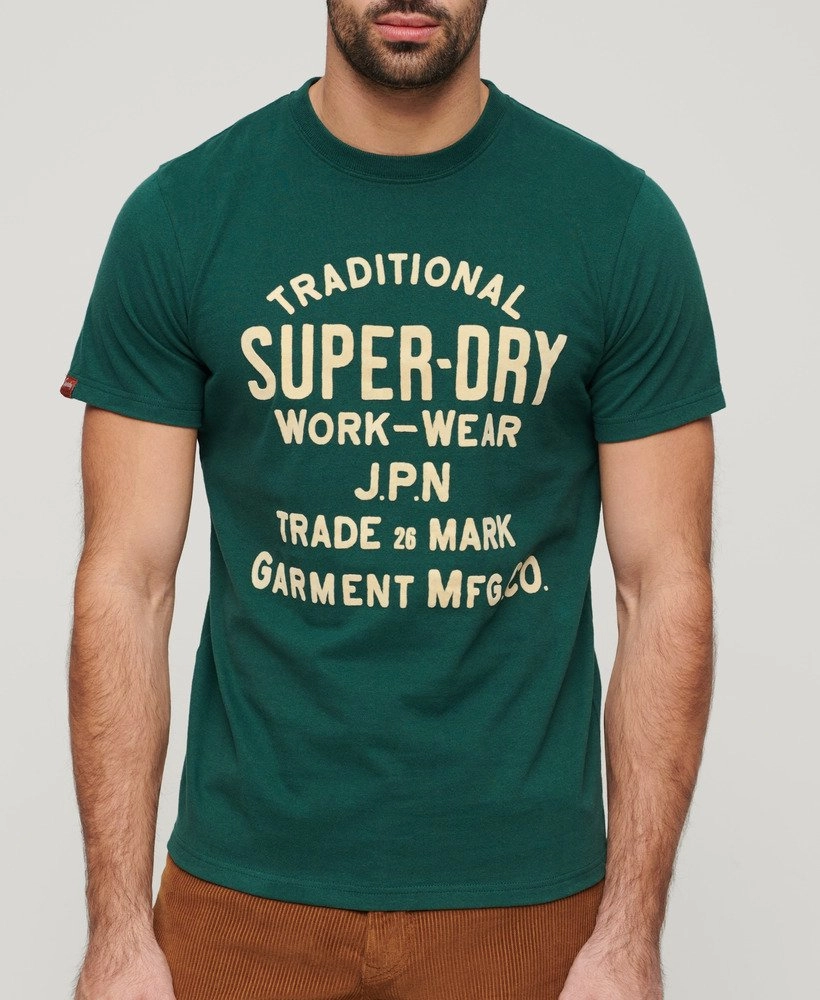 Workwear Flock Graphic T-Shirt | Bengreen Marle
