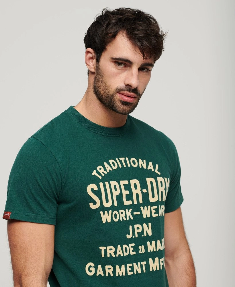 Workwear Flock Graphic T-Shirt | Bengreen Marle