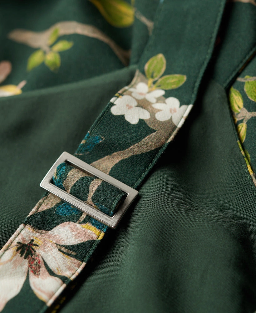 Woven Tiered Maxi Dress | Blossom Birds Green
