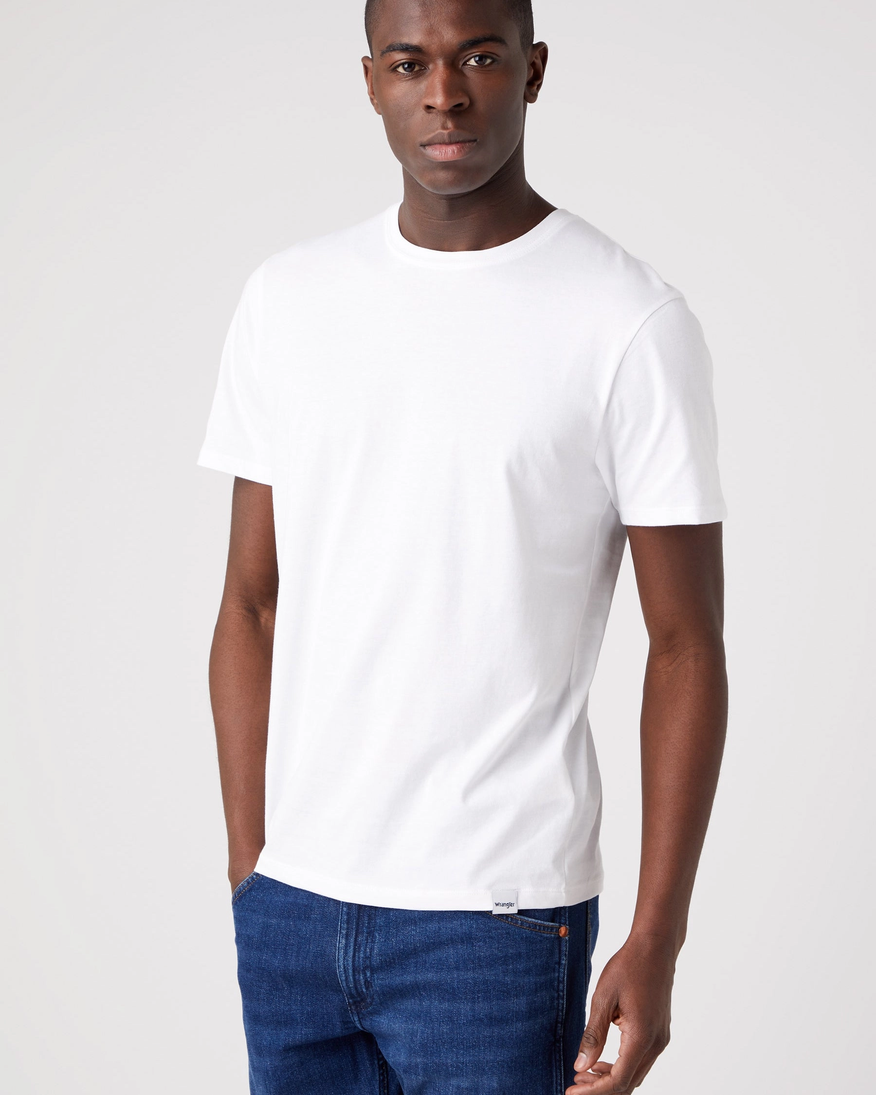 Wrangler 2-Pack Tees - Mid Grey Melee / White