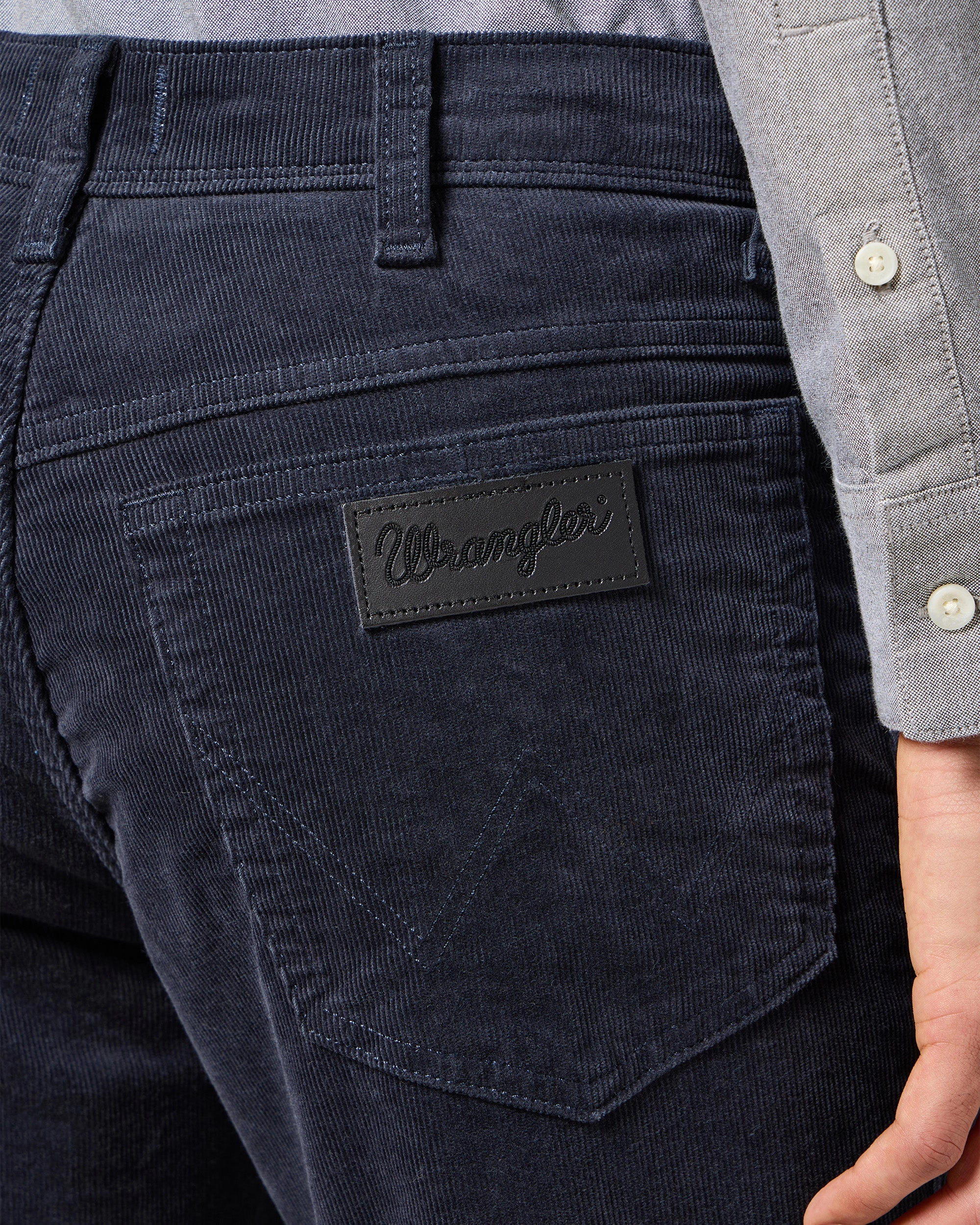 Wrangler Texas SLIM Mens Cords - Dark Navy