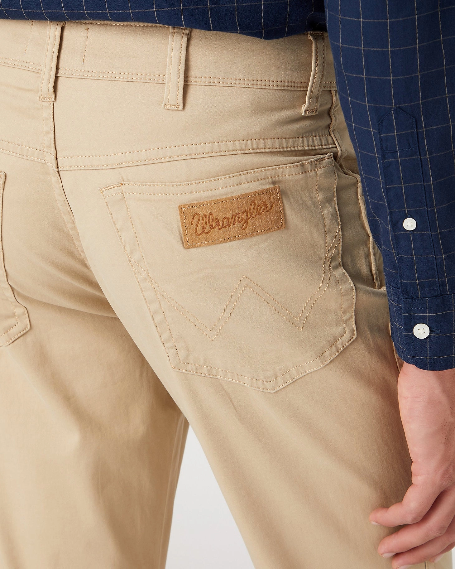 Wrangler Texas SLIM Mens Cotton Satin Trousers - Safari