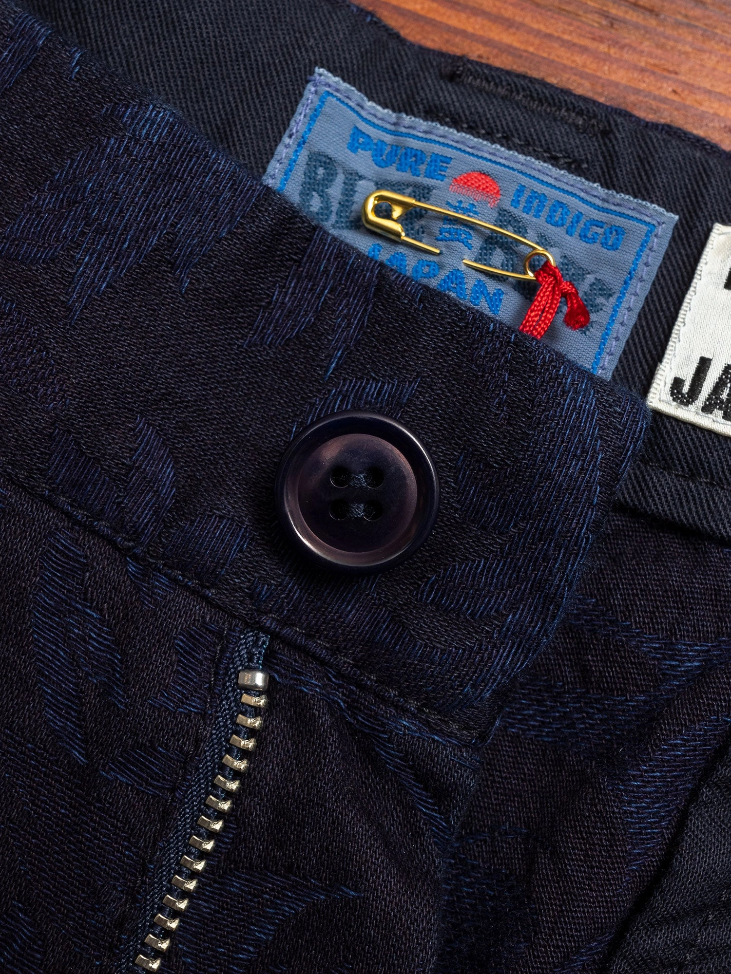 Yarn Dyed Plant Jacquard Trouser in Indigo
