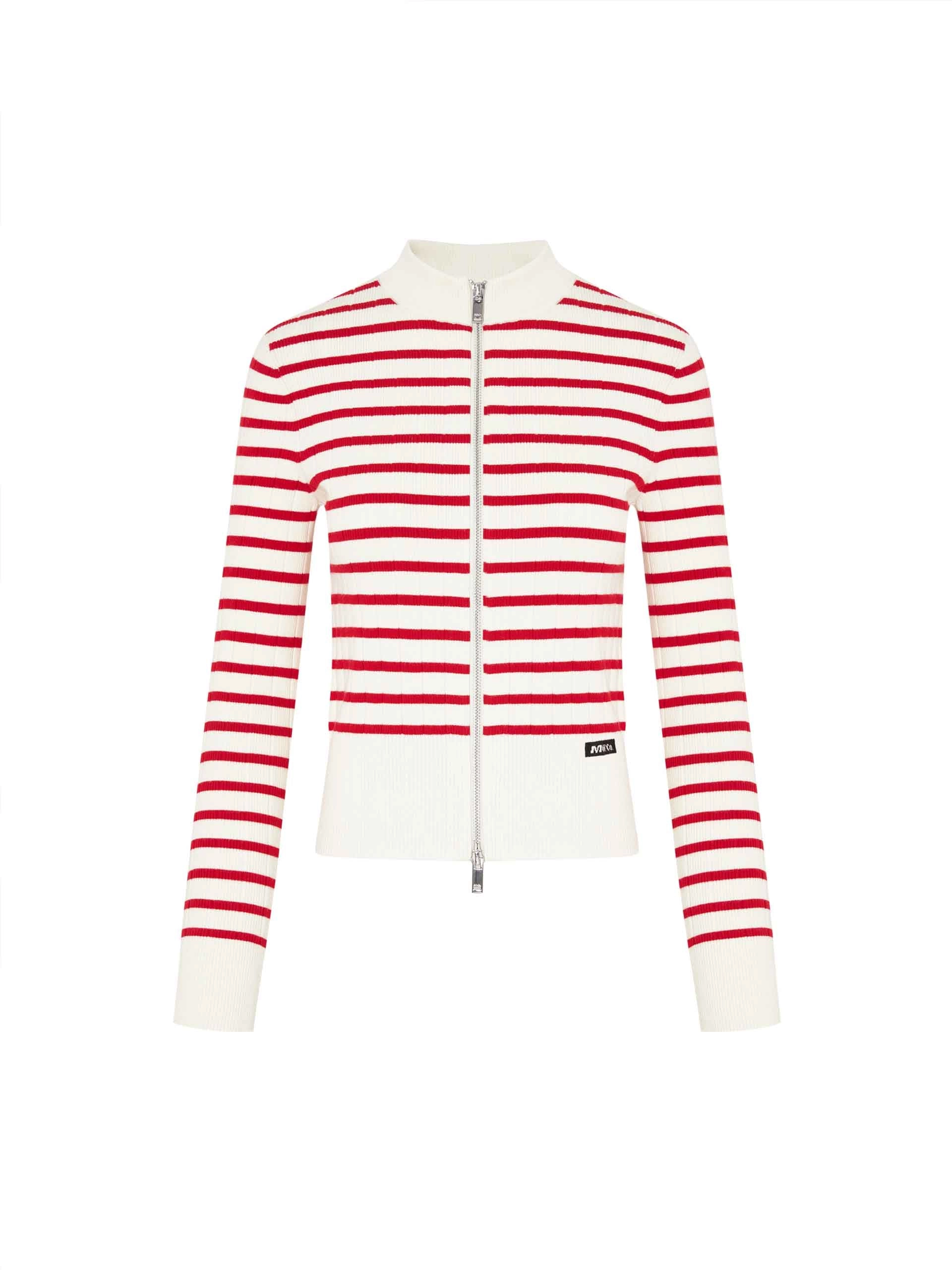 Zipper Detail Knitted Cardigan