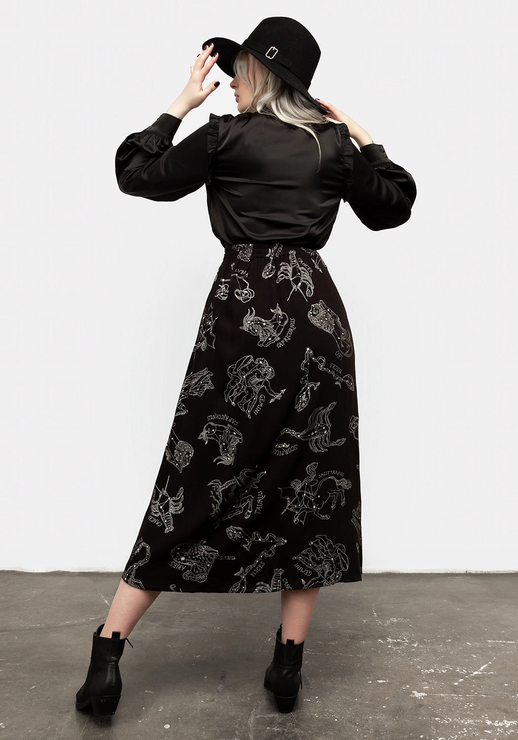 Zodiac Button Midi Skirt