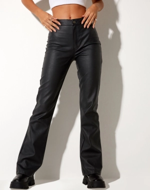 Zoven Trouser in PU Matte Black