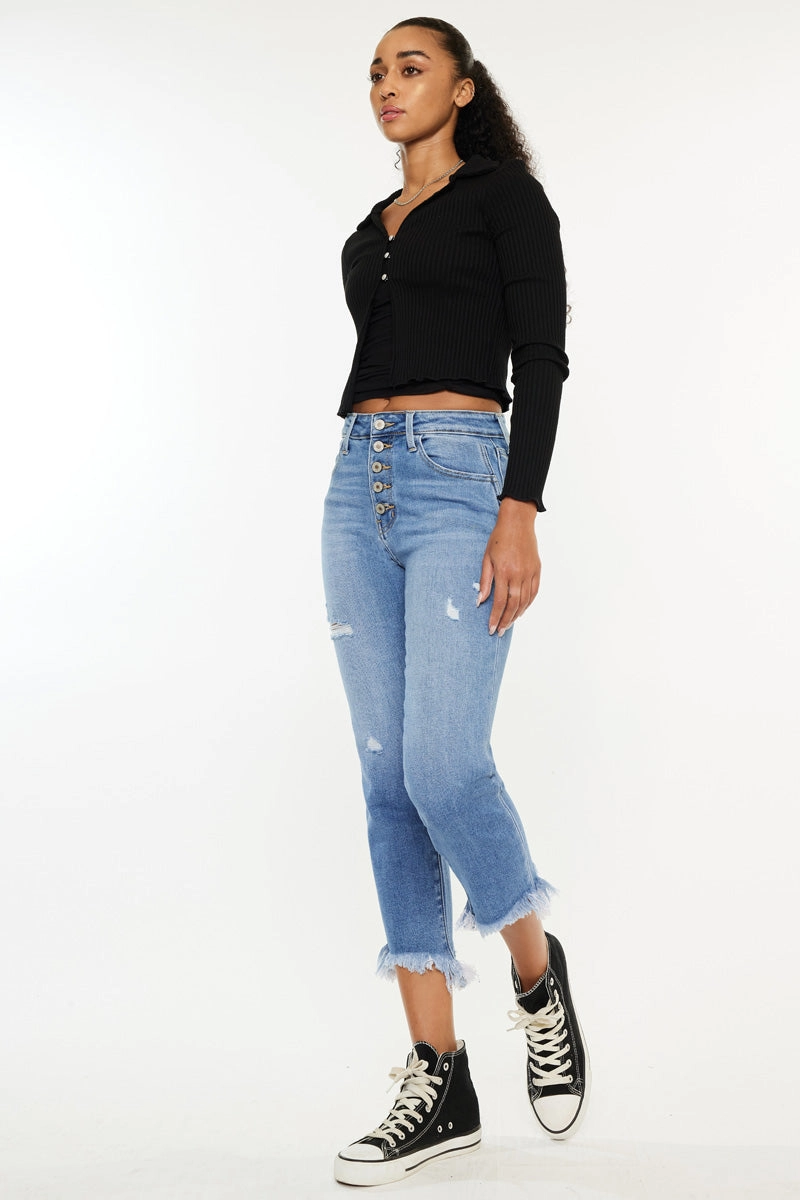 Zuzanna High Rise Crop Straight Leg Jeans