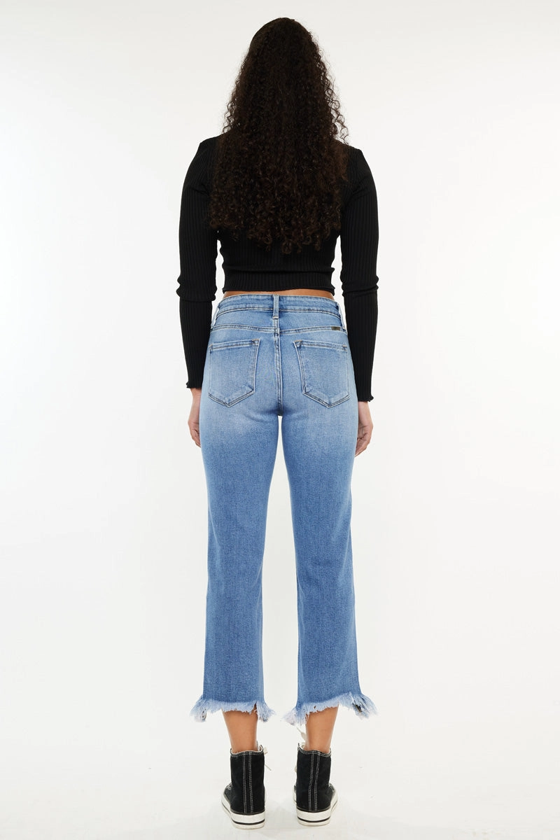 Zuzanna High Rise Crop Straight Leg Jeans