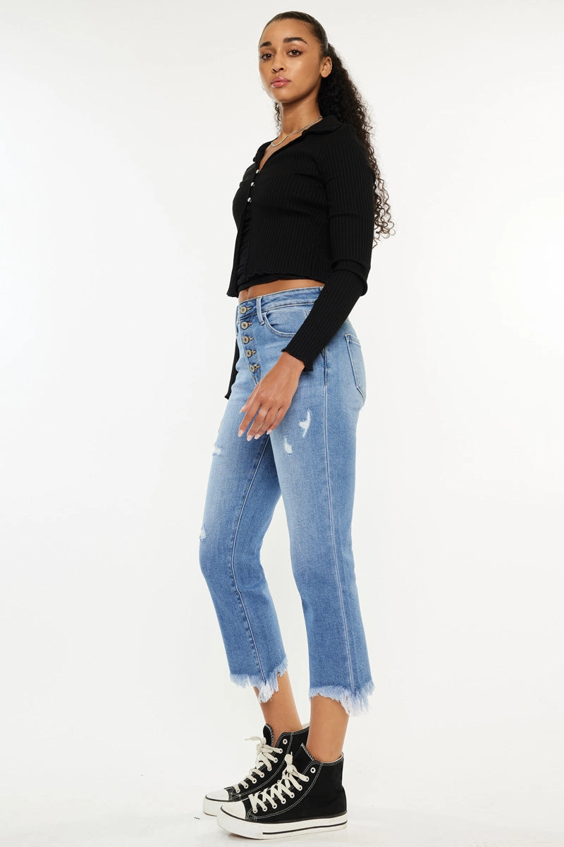 Zuzanna High Rise Crop Straight Leg Jeans